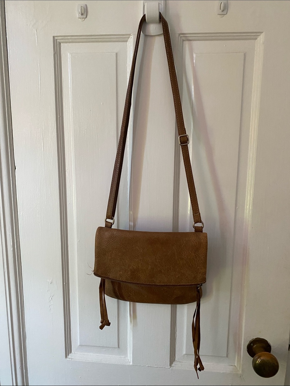 Roots Brown Crossbody Flap Bag